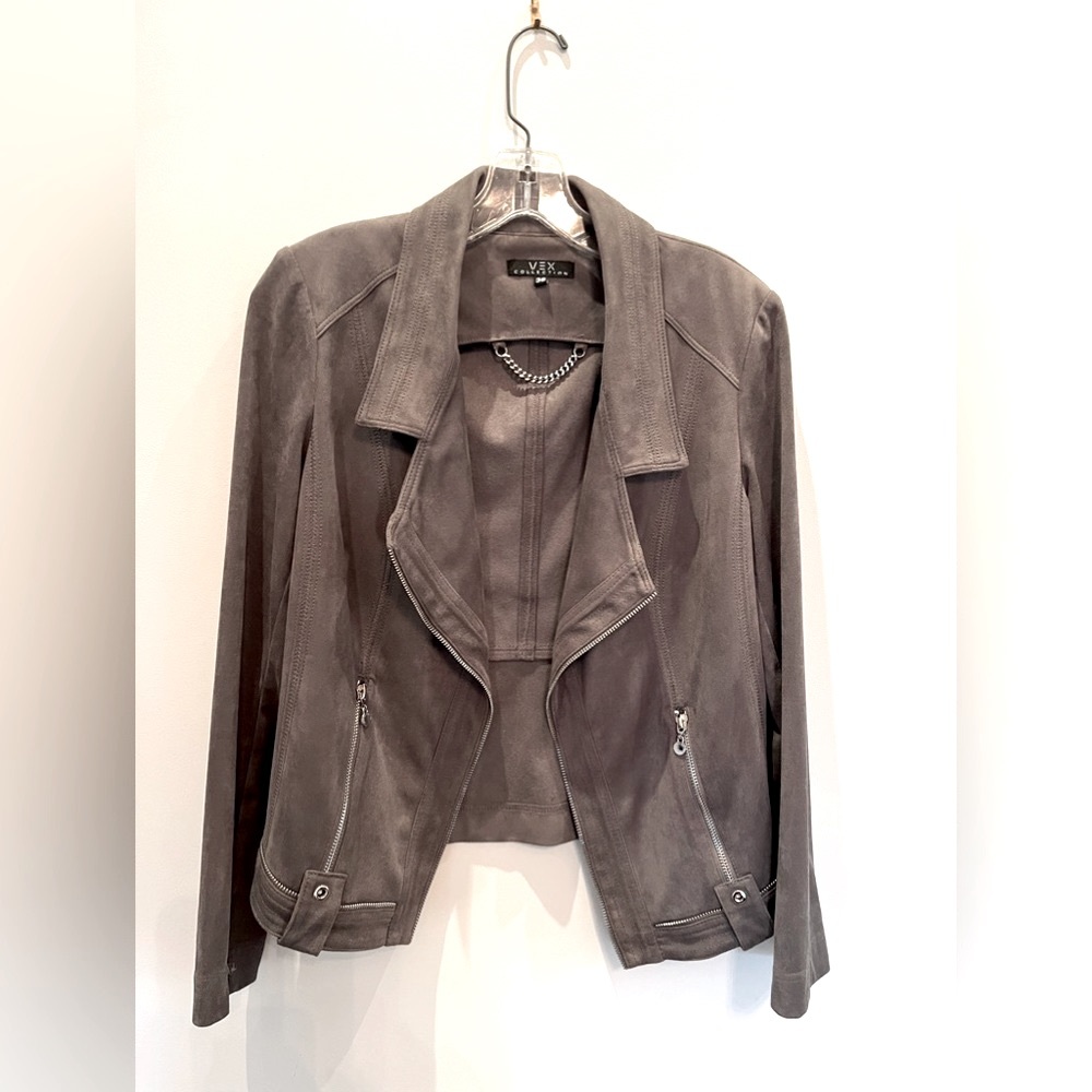 🩶Vex Collection Faux Suede Jacket
